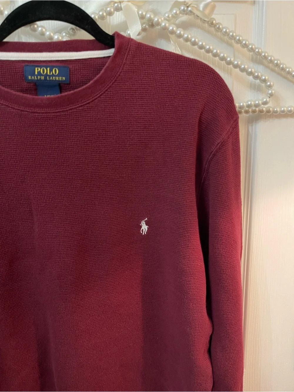 Polo by Ralph Lauren Men's Crewneck Thermal Sweater - Wine